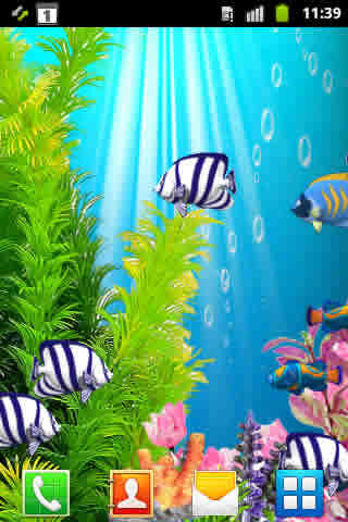 Blue Aquarium Live Wallpaper स्क्रीनशॉट 1