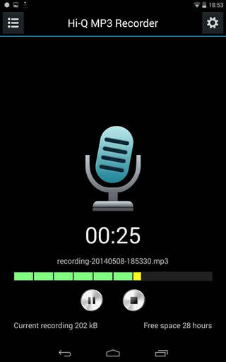 Hi-Q MP3 Voice Recorder (Full) screenshot 1