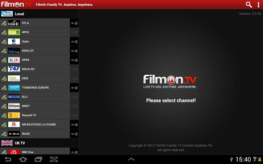 Filmon live best sale tv free