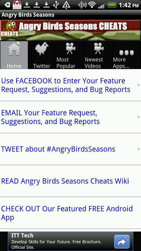 Angry Birds Seasons Cheats स्क्रीनशॉट 2