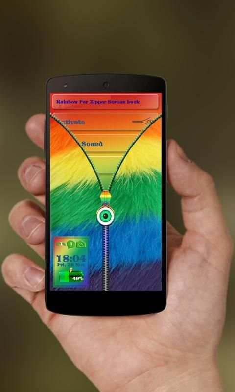Rainbow Fur Zipper Screen Lock screenshot 1