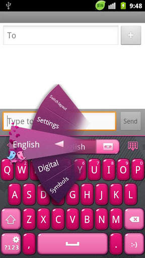 GO Keyboard Sweet Love theme screenshot 4