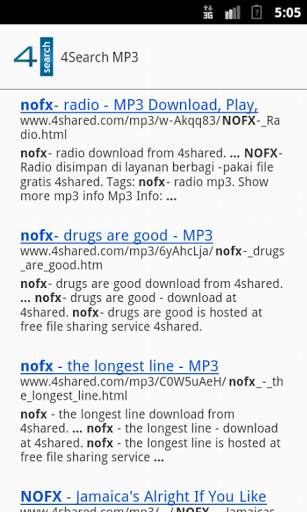 4Search MP3 screenshot 2