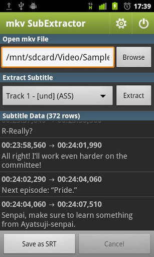 mkv SubExtractor screenshot 1
