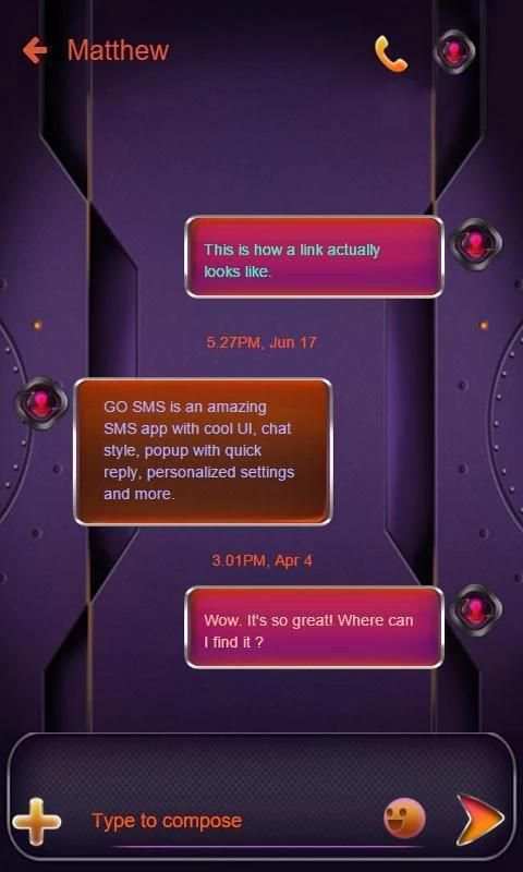 Futuristic GO SMS screenshot 4