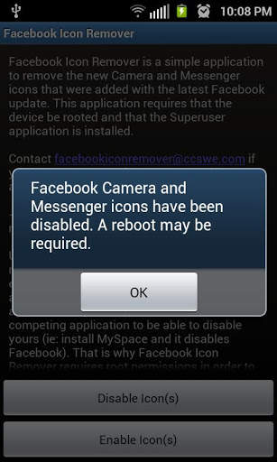 Icon Remover for Facebook screenshot 3
