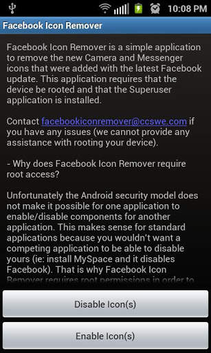 Icon Remover for Facebook screenshot 1