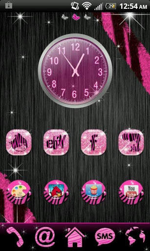 GO LAUNCHER Pink Zebra Theme screenshot 2