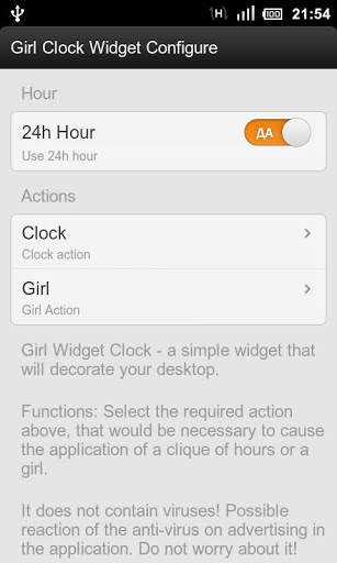 Girl Clock Widget screenshot 2