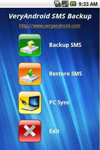 VeryAndroid SMS Backup screenshot 1