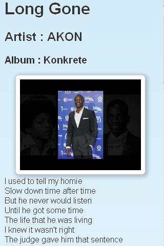 Akon Lyrics screenshot 2