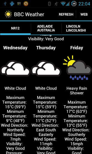 BBC Weather screenshot 2