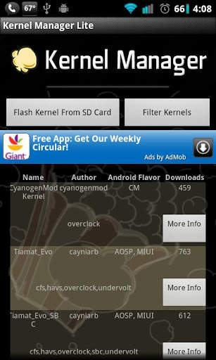 Kernel Manager Lite screenshot 1