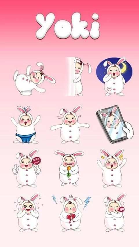 GO Keyboard Yoki Sticker screenshot 1