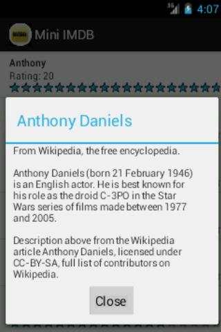 Mini IMDB screenshot 2