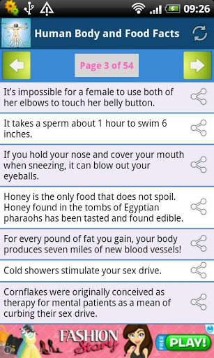 Human Body and Food Facts screenshot 1