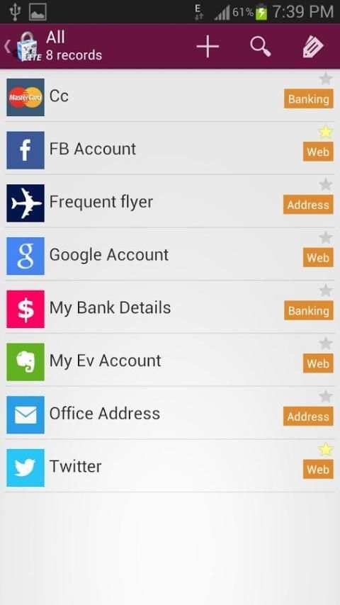 Password Vault Lite स्क्रीनशॉट 2