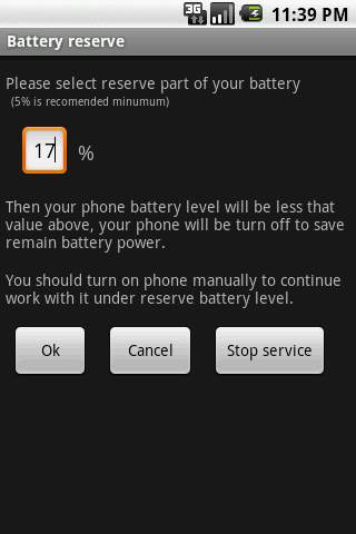 Battery reserve - Free screenshot 1