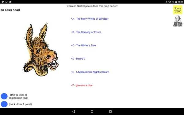 Shakespeare Props Quiz स्क्रीनशॉट 6