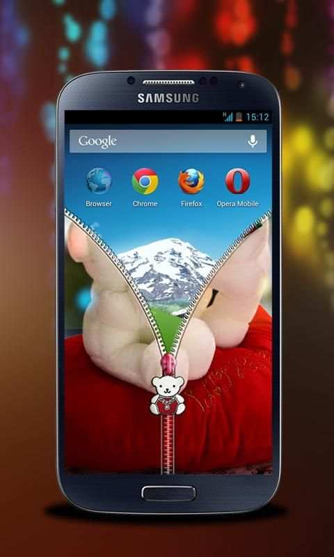 Teddy Bear Zipper Screen Lock screenshot 2