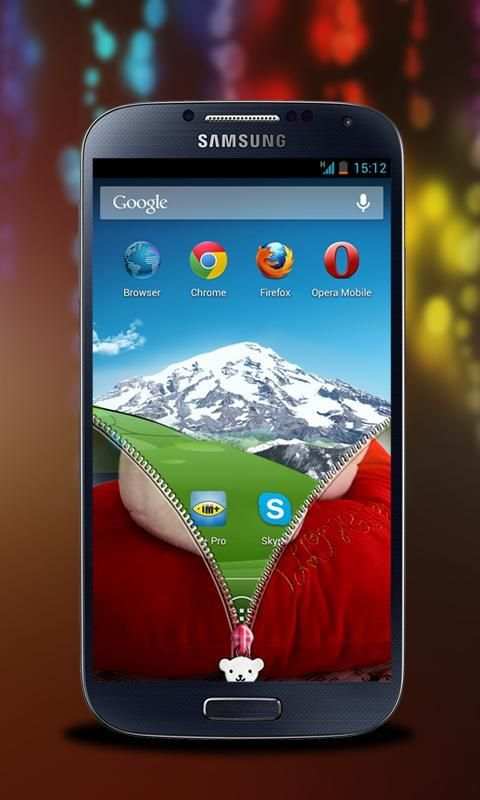 Teddy Bear Zipper Screen Lock screenshot 1