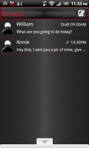 GO SMS THEME COOL RED IPHONEI screenshot 2