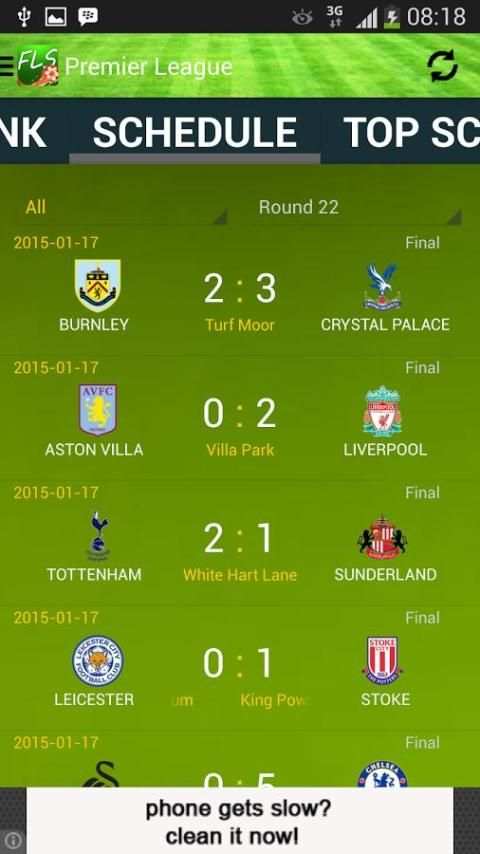Football Live Scores 4 تصوير الشاشة