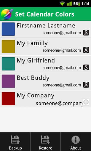 Set Calendar Colors screenshot 1