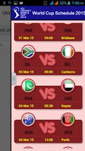 Cricket World Cup 2015 screenshot 1