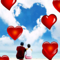Hearts falling LWP icon