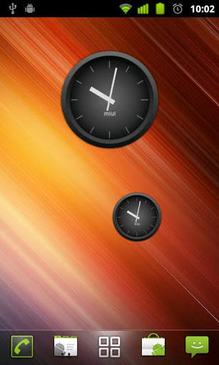 MIUI Dark Analog Clock Widget screenshot 2
