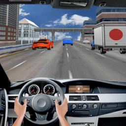 Car highway rider in traffic. icon