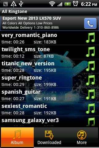 Android SMS Ringtone 1 تصوير الشاشة