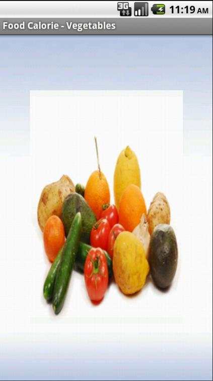 Food Calorie Vegetables screenshot 1