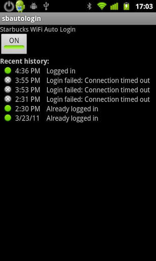 Starbucks WiFi Auto Login screenshot 1