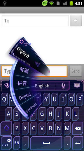 GO Keyboard Purple Future them screenshot 5