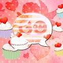 GO SMS Pro Theme cupcake heart
