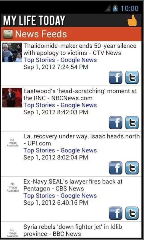 My Life Today-Facebook,Twitter screenshot 3