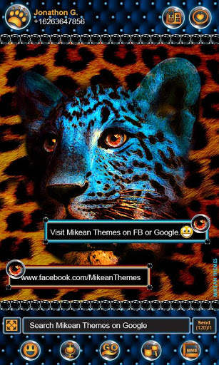 Leopard Gold Blue Theme GO SMS screenshot 1