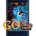 Leopard Gold Blue Theme GO SMS on 9Apps