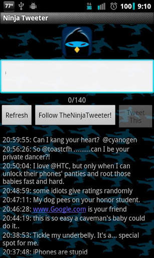 Ninja Tweeter! screenshot 2