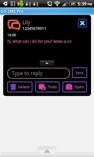 GO SMS Theme Pink Neon Hearts screenshot 5