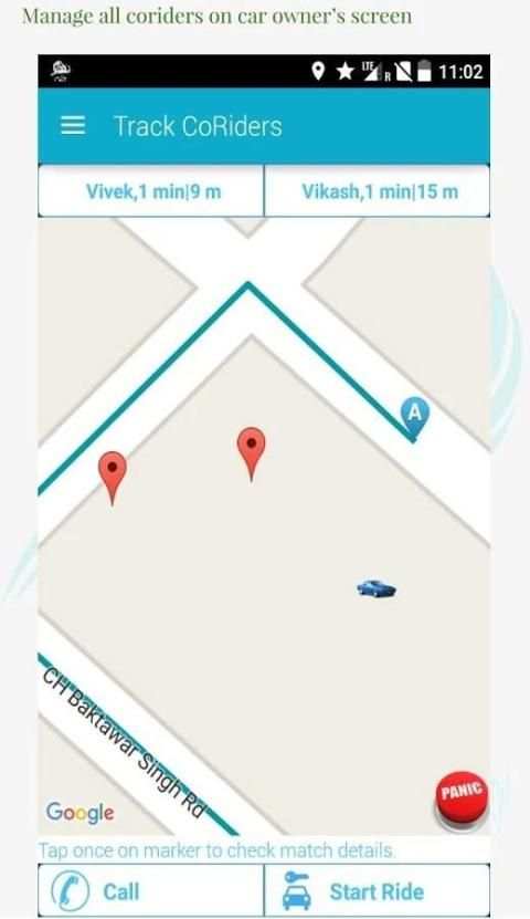 InstaRide,Instant RideSharing स्क्रीनशॉट 1