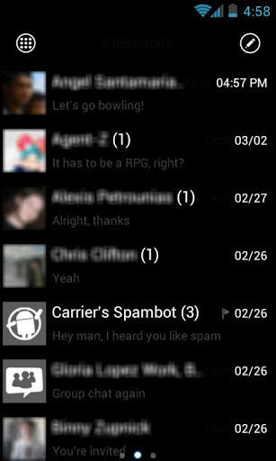 GOSMS WP7 Grey Theme Free screenshot 2