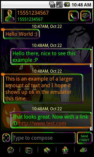 Go SMS Metallic Halloween screenshot 1