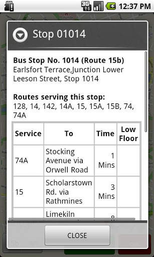 Dublin Bus GPS screenshot 4
