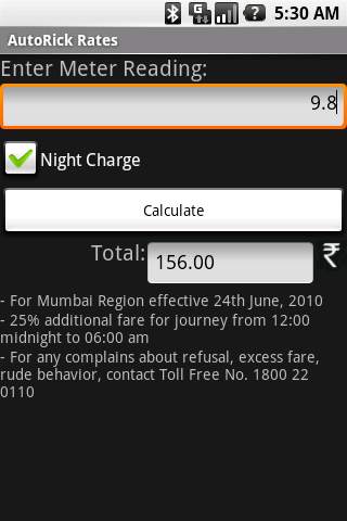 Auto Rickshaw Rates screenshot 2