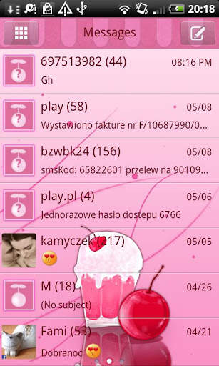 GO SMS Pro Milk Shake Theme screenshot 1