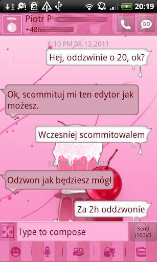 GO SMS Pro Milk Shake Theme screenshot 2