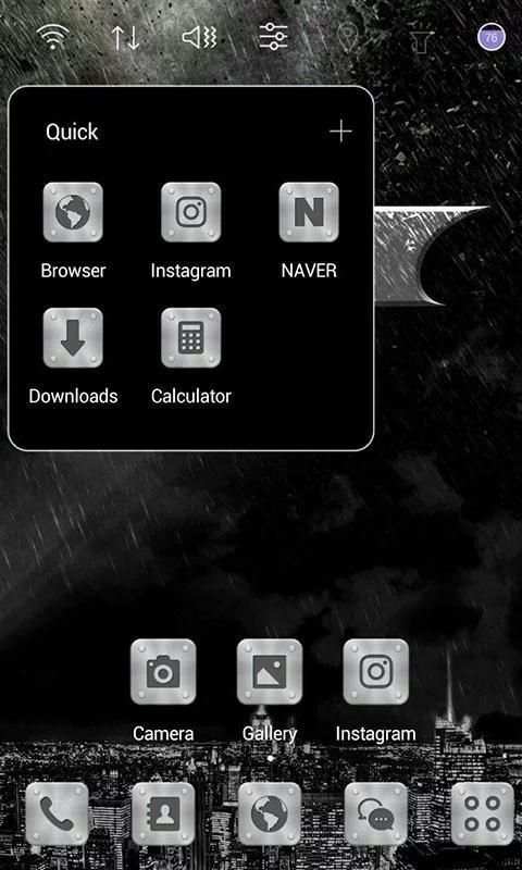 Black Dark Hero Launcher theme screenshot 2